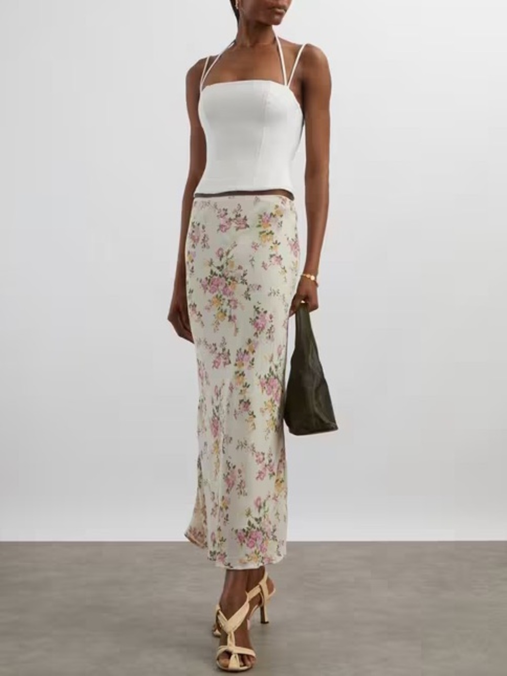 Reformation Skirt Layla Floral Posy Midi Sz 8 90s
